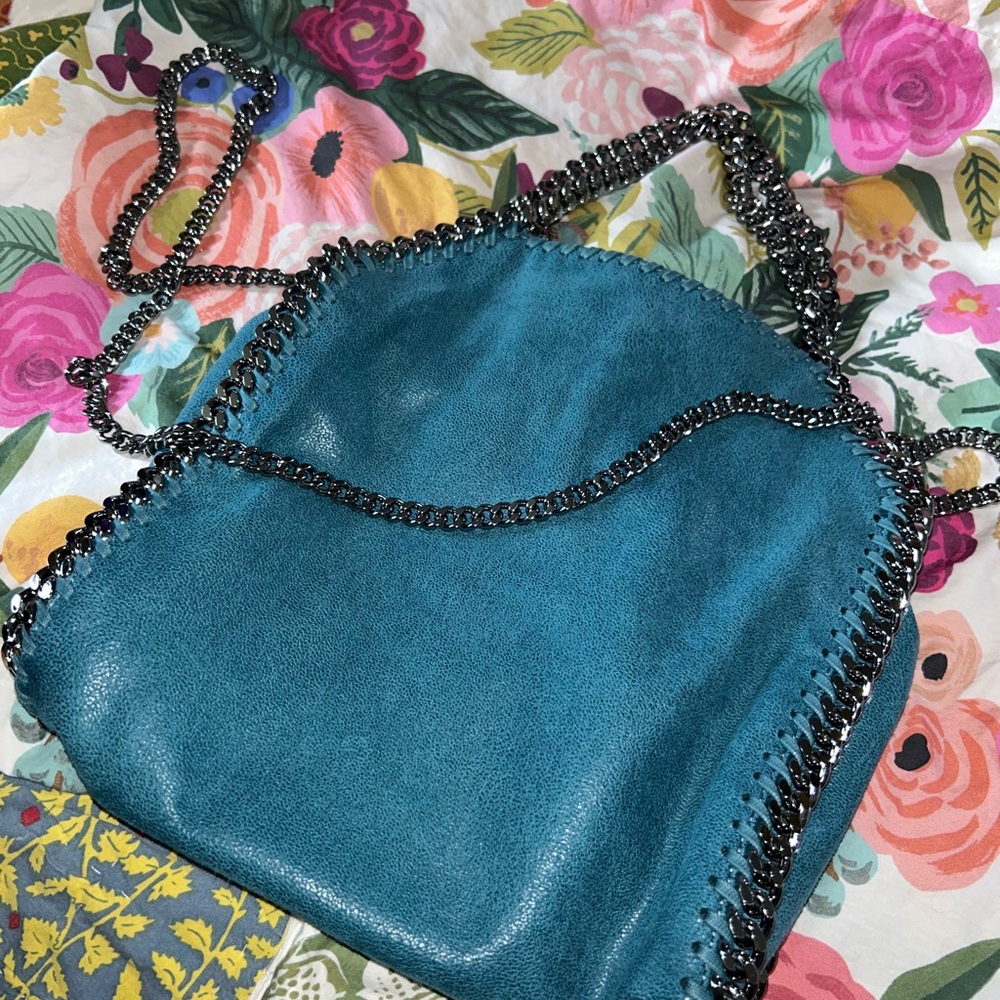 Stella McCartney Teal Chain-Trimmed Purse 💚 - Picture 6 of 12